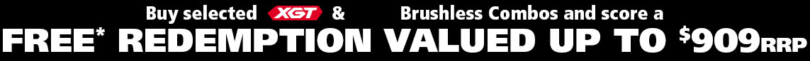 Free redemptions with selected XGT 40V Max & LXT 18V Heavy Duty Brushless kits & combos